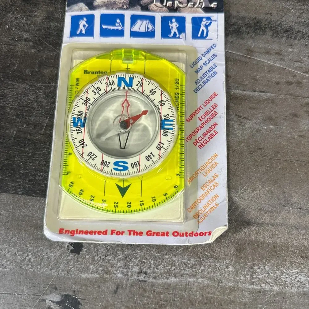 Brunton USA 9020G Compass Liquid Filled Survival Backpacking Hunting Hiking NOS